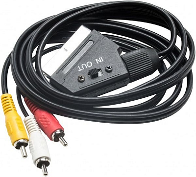 Кабель HAMA Scart – 3xRCA 1.5 м черный (43178)  