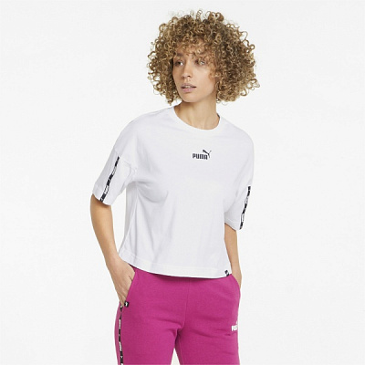 Футболка Puma Power Tape Cropped Tee 84711602 р.S белый