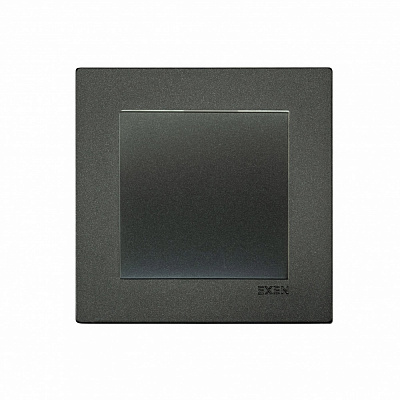 Выключатель кнопочный одноклавишный EXEN Karell без подсветки антрацит 290-001302-200