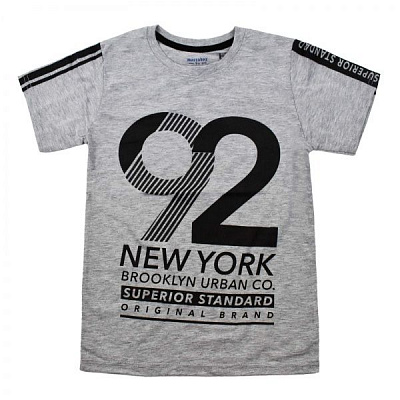 Футболка для хлопчика Maccaboy 9093 з цифрою 92 р.146 сірий