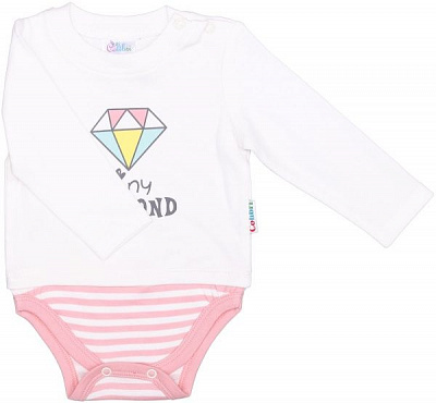 Боді Colibrі з довгим рукавом tiny diamond р.62 молочний CLG005