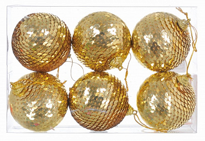 Набор шариков золото B-629363 d60 мм 6 шт./уп. 