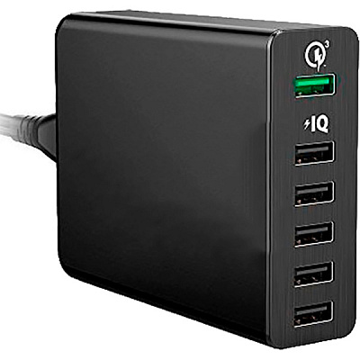 Зарядний пристрій Anker PowerPort 6 60W 6-USB PowerlQ QC 3.0 V3 Black A2063L11