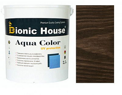 Лазур Bionic House лесуюча універсальна Aqua Color UV protect палісандр шовковистий мат 2,5 л