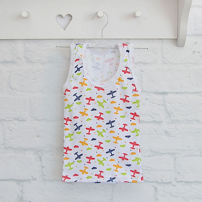 Майка для мальчиков Blanka Самолеты р.98 белый 110197 