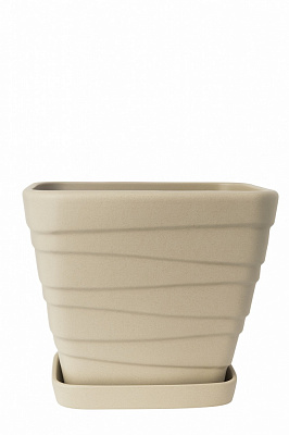 Горщик кераміка Хвиля №2 квадратний бежева крихта 8 л Оріана-Запоріжкераміка