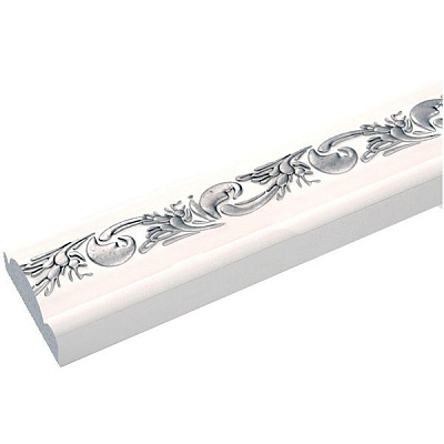 Молдинг Dellos Baget 157-114 белый с серебристым 2400x30x14мм 