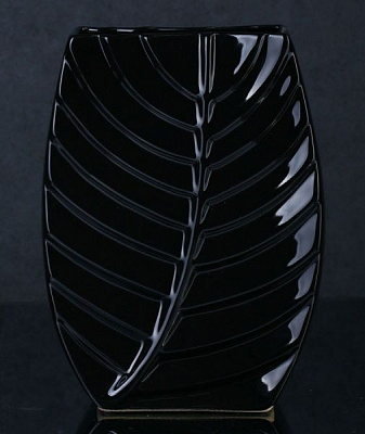 Ваза керамическая черная Флора Лист магнолии 2901-28,5 Eterna