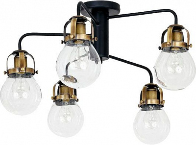 Люстра потолочная Luminex Paris 5xE27 черный/античное золото 7819 