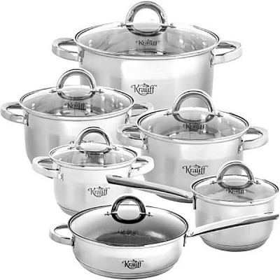 Набір каструль 12 предметів 26-242-003 Krauff