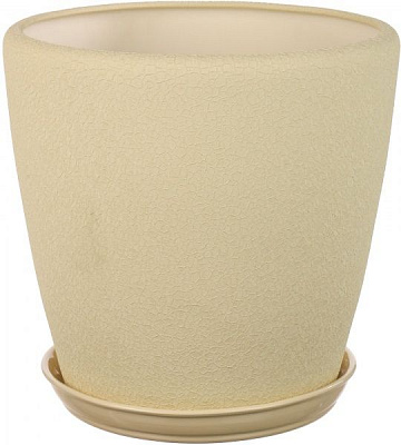 Горшок Ориана-Запорожкерамика Грация шелк круглый 20л бежевый (056-01-013) 