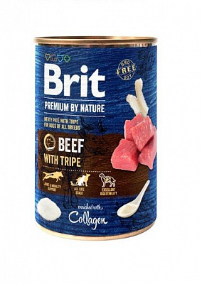 Консерва Brit Premium для собак з яловичиною та тельбухами, ж/б, 400 г