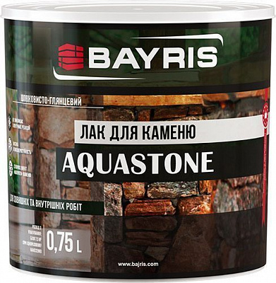 Лак для камня Aquastone Bayris шелковистый глянец 0,75 л