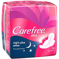 Гигиенические прокладки Carefree Ultra Night Plus 10 шт
