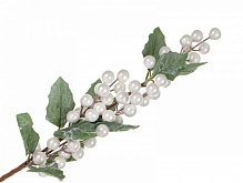 Веточка декоративная Ягоды белые перламутр 55 см 801-511 Malevaro