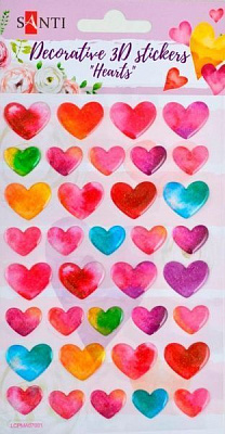 Набір наліпок 3D серця 741304 36 шт.
