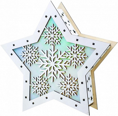 Прикраса новорічна Біла Зірка 5,5 см білий із червоним 1220307