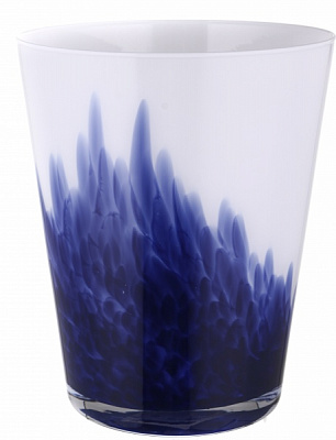 Ваза стеклянная Wrzesniak Glassworks Confetti опал 35 см кобальтовый 