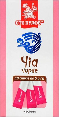 Чиа Сто пудов черное 10 стиков 50 г 