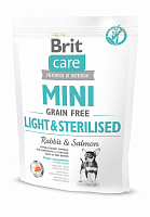 Корм для собак с лишним весом или стерилизованных для малых пород Brit Care с кроликом и лососем 400 г