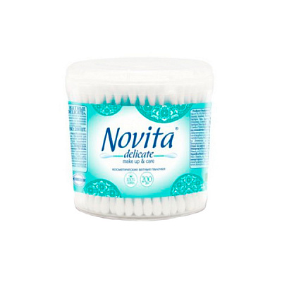 Ватные палочки Novita delicate make up & care 200 шт. (круглая)