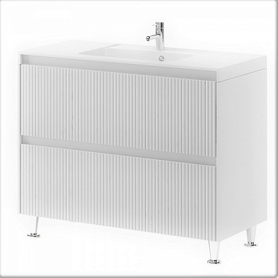 Тумба на ножках Aquarius Apollo 100 белая с умывальником Lux (W)