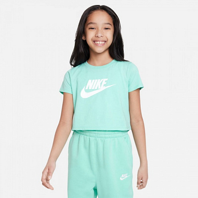 Футболка Nike G NSW TEE CROP FUTURA DA6925-349 р.XS бирюзовый