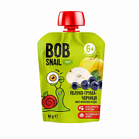 Пюре фруктове Bob Snail Яблуко Груша Чорниця пауч 90г