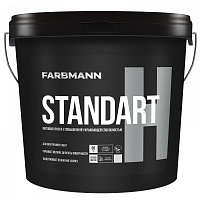Краска интерьерная акриловая Farbmann Standart H с повышенной укрывистостью база А мат белая 4,5л 