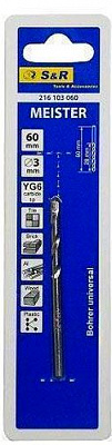Свердло універсальне S&R Meister 20x60 мм S&R Meister 3 мм