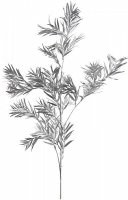 Веточка декоративная серебряная 100 см 