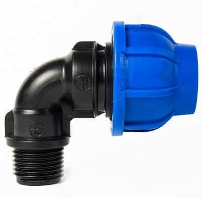 Колено зажимное 90° ValRom НР D32x3/4