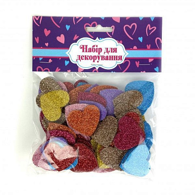 Наклейки с блестками Сердца 8 цветов Аплі-Краплі