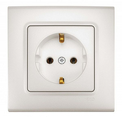 Розетка із заземленням Viko Linnera Life без шторок без кришки білий перламутр
