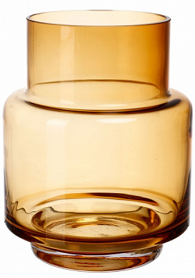 Ваза стеклянная Wrzesniak Glassworks Колба 15-4119 12 см янтарная 
