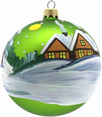 Куля скляна d100 Пейзаж 1 100 мм зелений