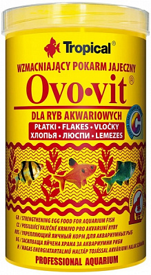 Корм Tropical сухой для аквариумных рыб в хлопьях Ovo-Vit 1 л (для всех аквариумных рыб) 77036