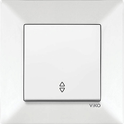 Вимикач прохідний одноклавішний Viko Meridian без підсвітки білий 90970004-WH