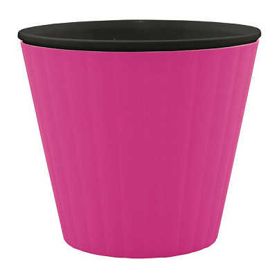 Горщик пластиковий Алеана Ібіс круглий 2,3л малиновий із чорним (114036)