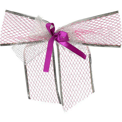 Прикраса новорічна Бант з сітки та атласу 1046