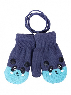 Варежки YO! Панда р.12 синий 