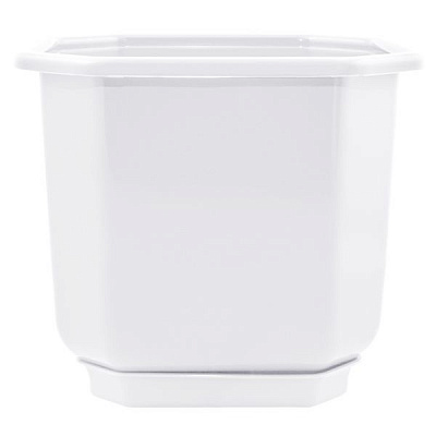 Горщик пластиковий Алеана Дама квадратний 0,8л білий (112027)