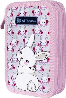 Пенал шкільний AC2 Sweet Bunny ASTRABAG рожевий із малюнком