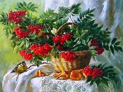 Набор для творчества со стразами на подрамнике Осенний натюрморт 30х40 см Діамантові ручки 