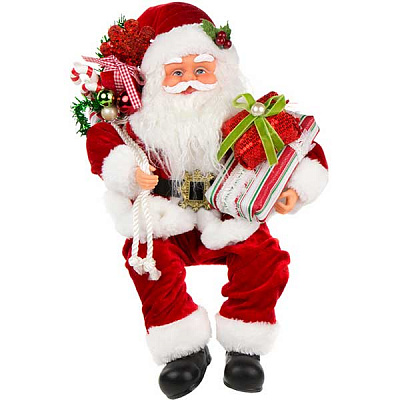 Фигура Дед Мороз сидячий красный 40 см