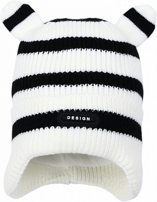 Шапка HW детская с веревочками р.50-52 белый с синим