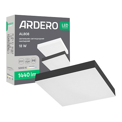 Светильник светодиодный ARDERO 18 Вт 5000 IP40 AL808 18W b