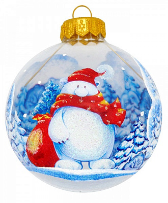 Куля скляна з малюнком 3D 80 мм прозорий 80D3d(2)/1