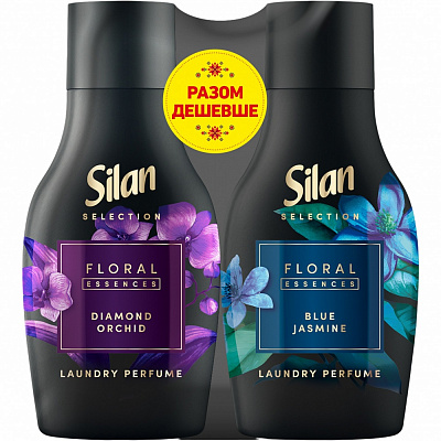 Кондиціонер для білизни Silan Діамантова Орхідея 540 мл + Блакитний Жасмин 540 мл 1080 л