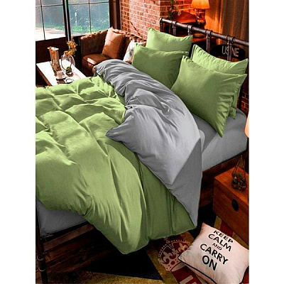 Комплект постельного белья двуспальный евро lavender+corsair серый